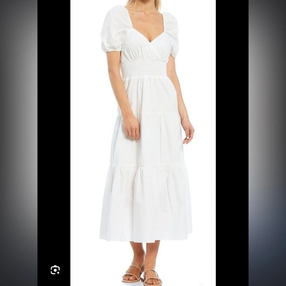 NWT A Loves a A-Line Dress 100% Cotton Poplin Smocked Waist XS